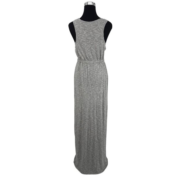J.Crew Heather Gray Sleeveless Tie Waist Maxi Dress Casual Peppy Effortless Chic - Picture 8 of 16
